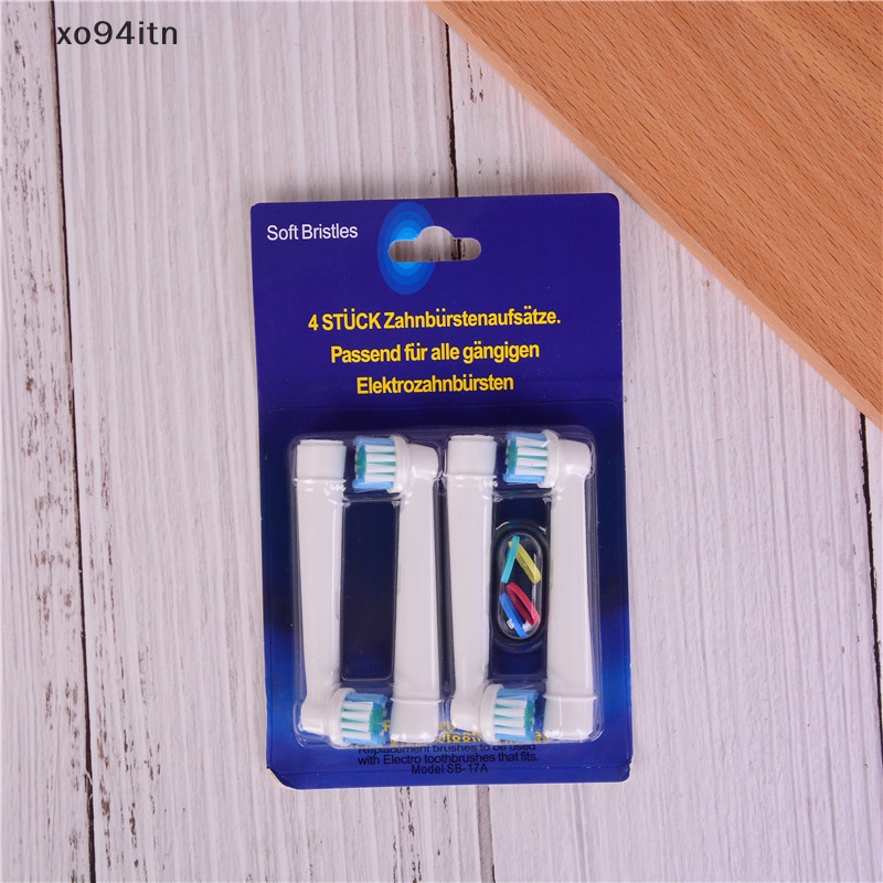 4 Đầu Thay Thế Cho Bàn Chải Đánh Răng Điện Oral B SB-17A 4 Đầu Bàn Chải Đánh Răng Điện SB-17 Lông Mềm Thay Thế Cho Oral B 3D N n n n n n n n