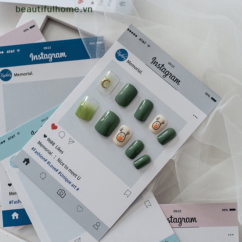 Bộ 10 Thẻ Giấy Cứng Trưng Bày Móng Tay Nghệ Thuật