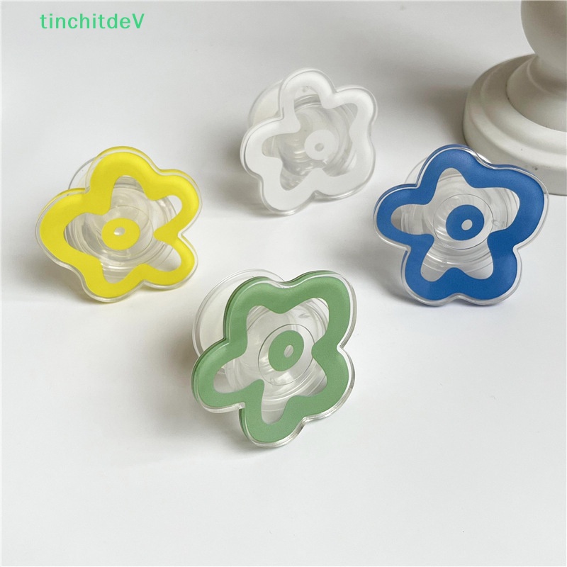 [TinchitdeV] Vòng Nhẫn Gắn Điện Thoại Di Động Bằng Nhựa Epoxy Họa Tiết Hoa Tươi Mới Đáng Yêu Có Thể Gập Lại [Mới]