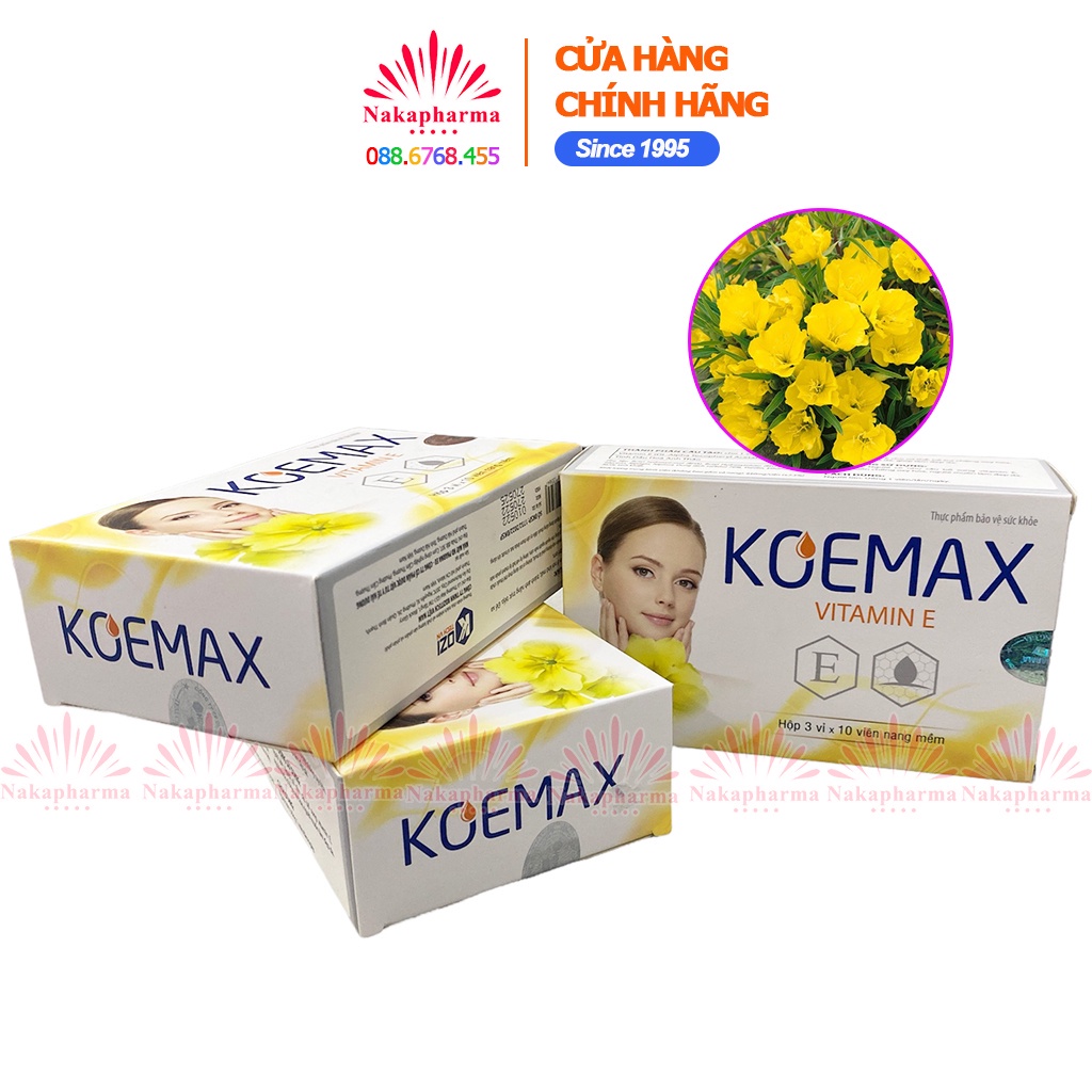 Viên uống đẹp da Koemax Vitamin E - Giúp bổ sung vitamin E, chống oxy hóa, ngừa lão hóa da
