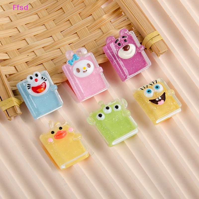 5 Phụ Kiện Trang Trí Móc Khóa / Làm Trang Sức Hình Nhân Vật Hoạt Hình Bằng Nhựa Resin Trong Suốt DIY