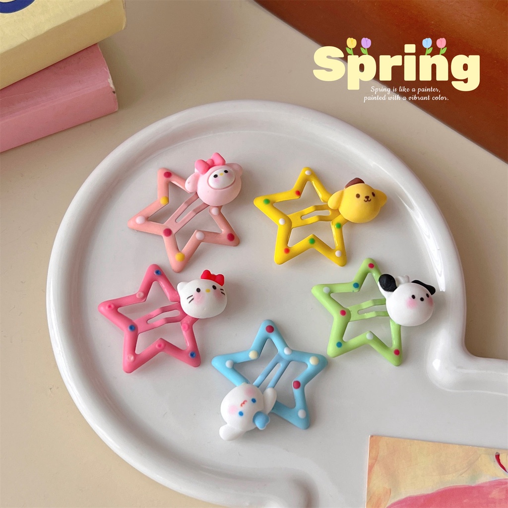 Kẹp Tóc Hình Ngôi Sao Sanrio Y2K Dễ Thương Cho Bé Gái