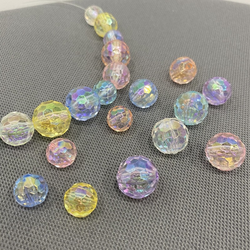 Set 10 / 20 Hạt Xâu Chuỗi Trong Suốt Nhiều Màu 12 / 14 / 16mm Tự Làm Vòng Tay / Dây Chuyền Thủ Công