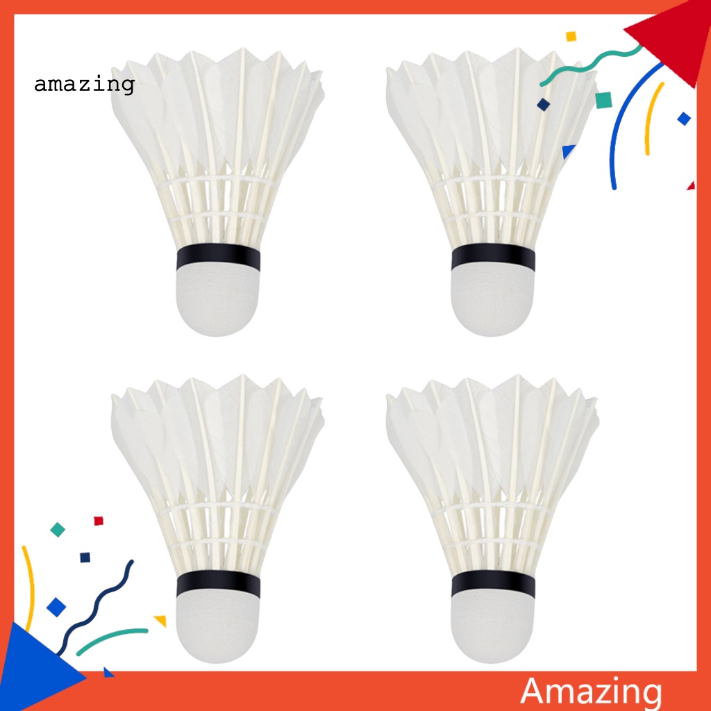 Set 4 Quả Cầu Lông Có Đèn LED Màu Sắc Đơn Giản