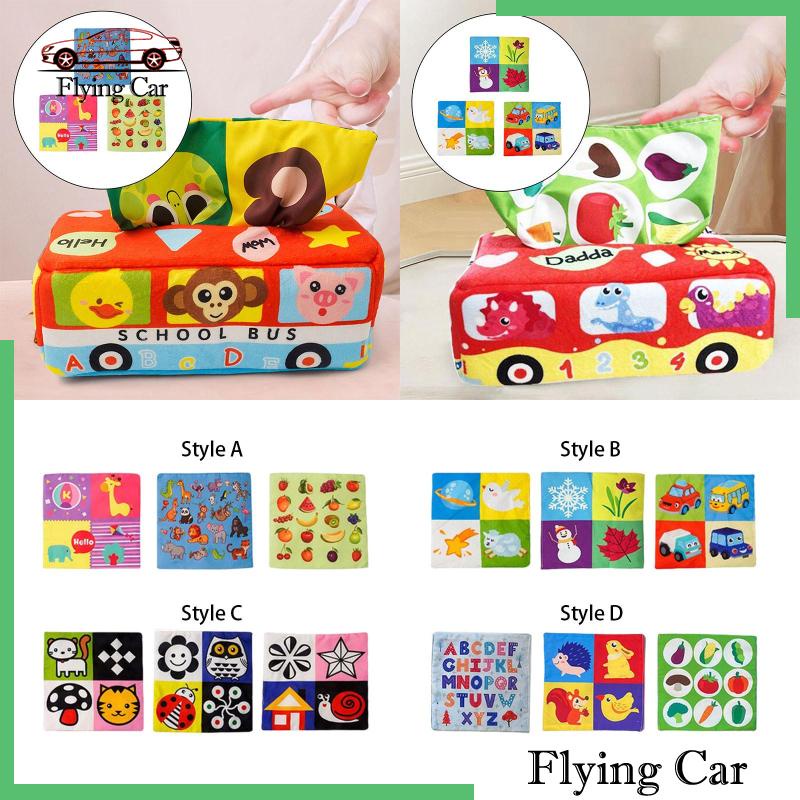 [Lzdjfmy2] Set 3 Khăn Giấy Mềm Cảm Biến Đồ Chơi Cho Bé 6-12 Tháng Tuổi