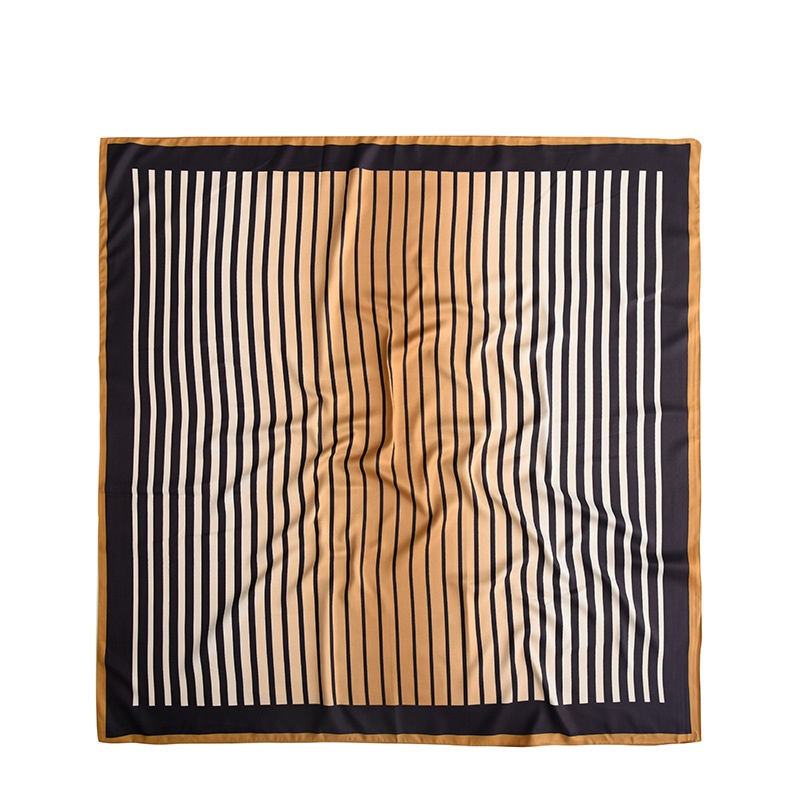 Khăn Choàng Cổ Hình Vuông 90 * 90CM Họa Tiết Kẻ Sọc Đơn Giản Phong Cách Hàn Quốc Thời Trang Cho Nữ