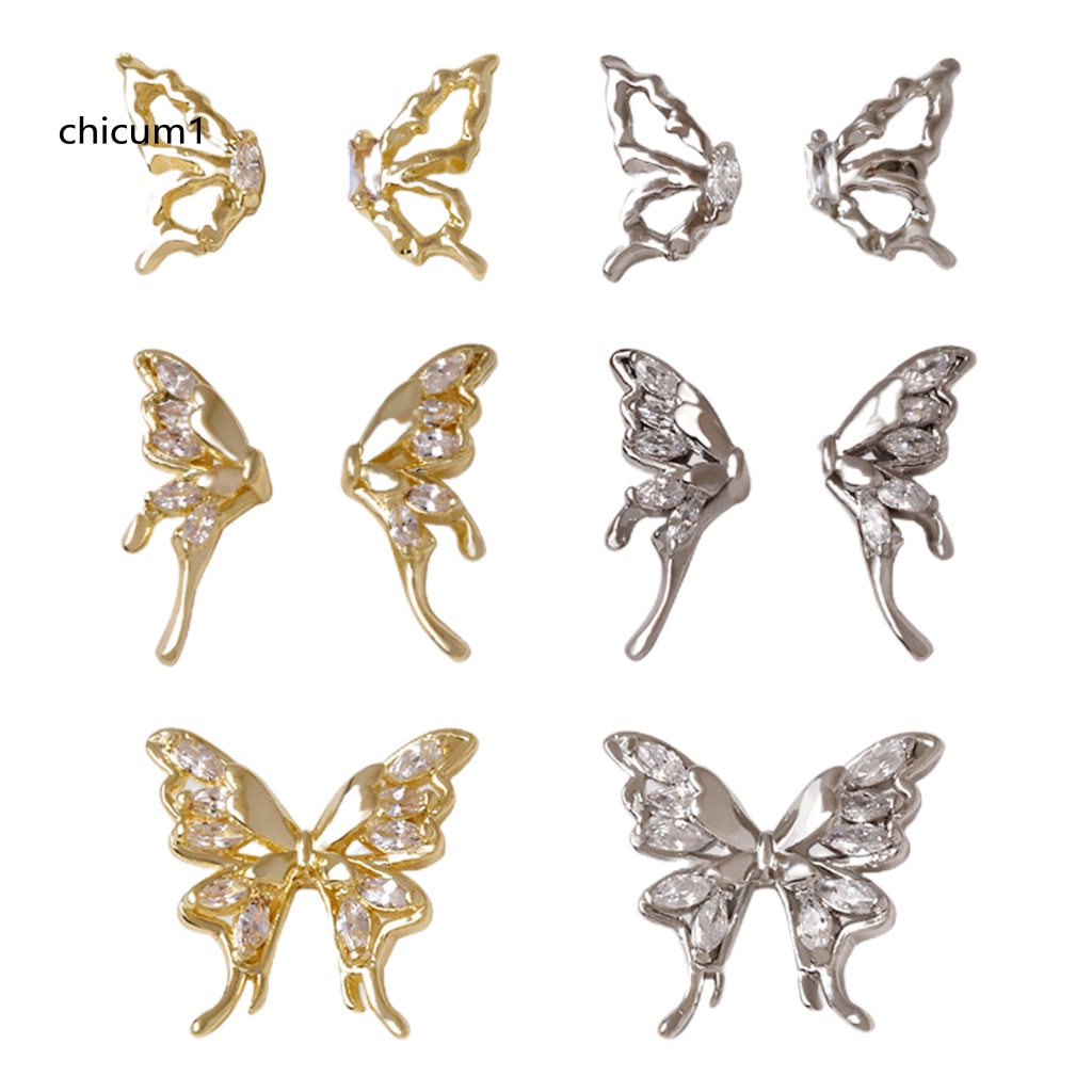 1 Hộp Phụ Kiện Trang Trí Móng Tay Hình Cánh Bướm Sang Trọng