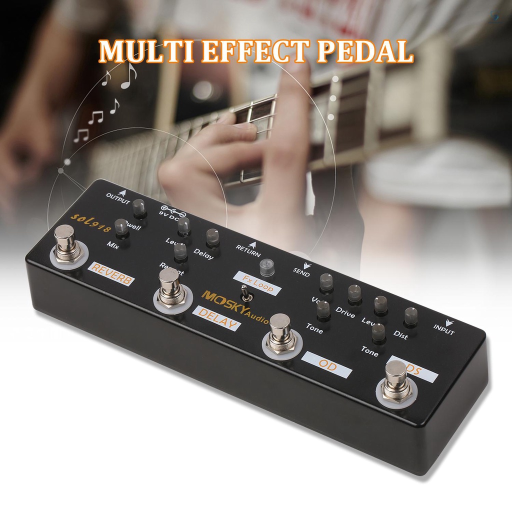 Pedal Tạo Hiệu Ứng Âm Thanh 5 Trong 1 MOSKY SOL918 Cho Đàn Guitar