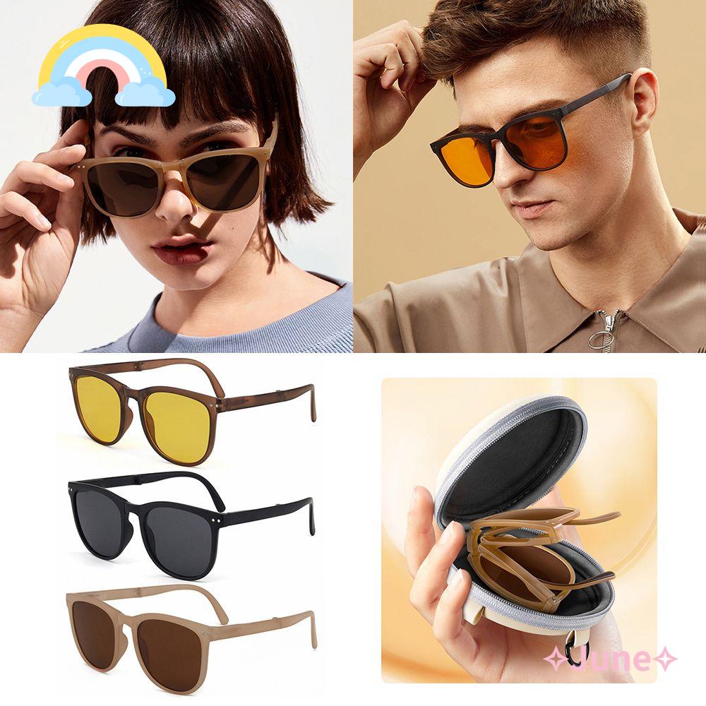 Kính mát gọng TR90 siêu nhẹ có thể gấp gọn bỏ túi phong cách vintage cho nam và nữ