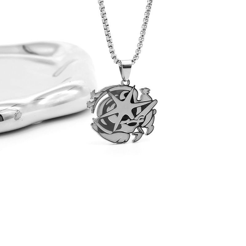 Vòng cổ Thép Titan Màu Bạc Mặt Hình 3 Thirteen Ying Jie Game Accesorios Kevin Elysia Aponia