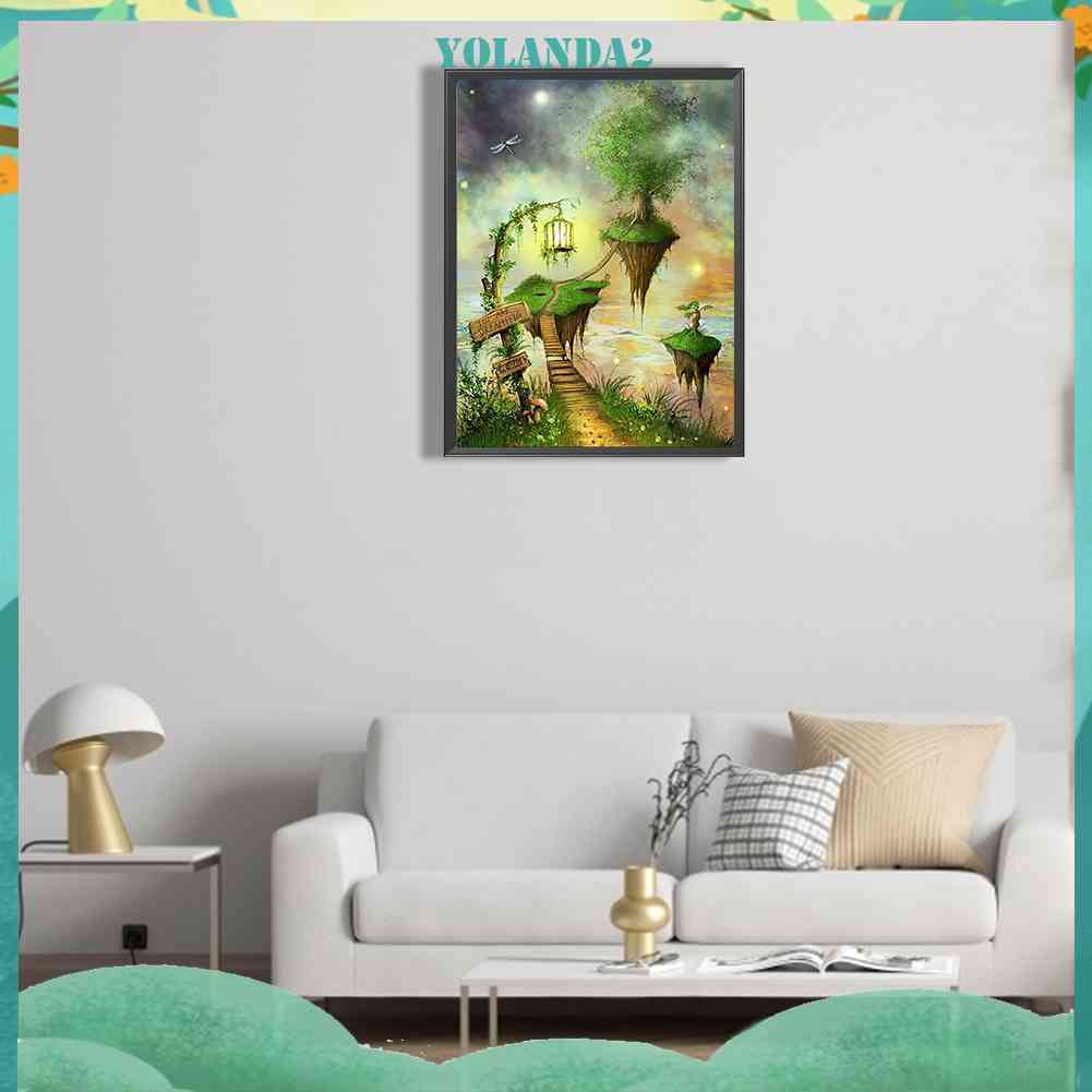 Tranh Đính Đá Kim Cương Toàn Bộ 5D DIY Hình Khu Rừng