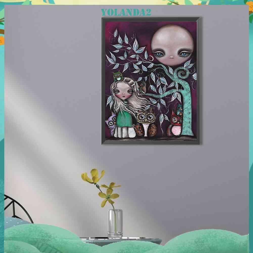 Tranh Đính Đá Kim Cương Toàn Bộ 5D DIY Hình Vẽ Cô Gái Trang Trí Nhà Cửa