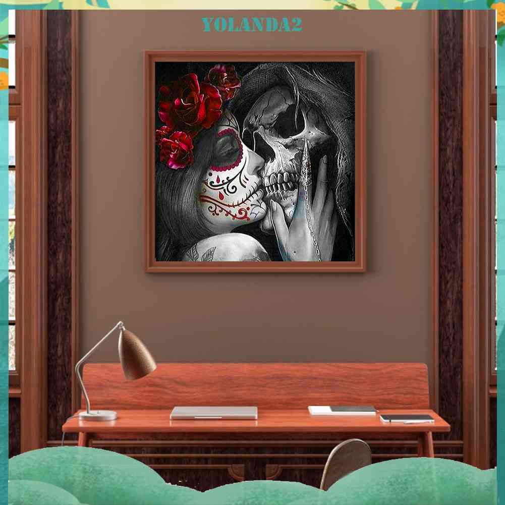 Tranh Đính Đá Kim Cương Toàn Bộ 5D DIY Hình Vẽ Đầu Lâu