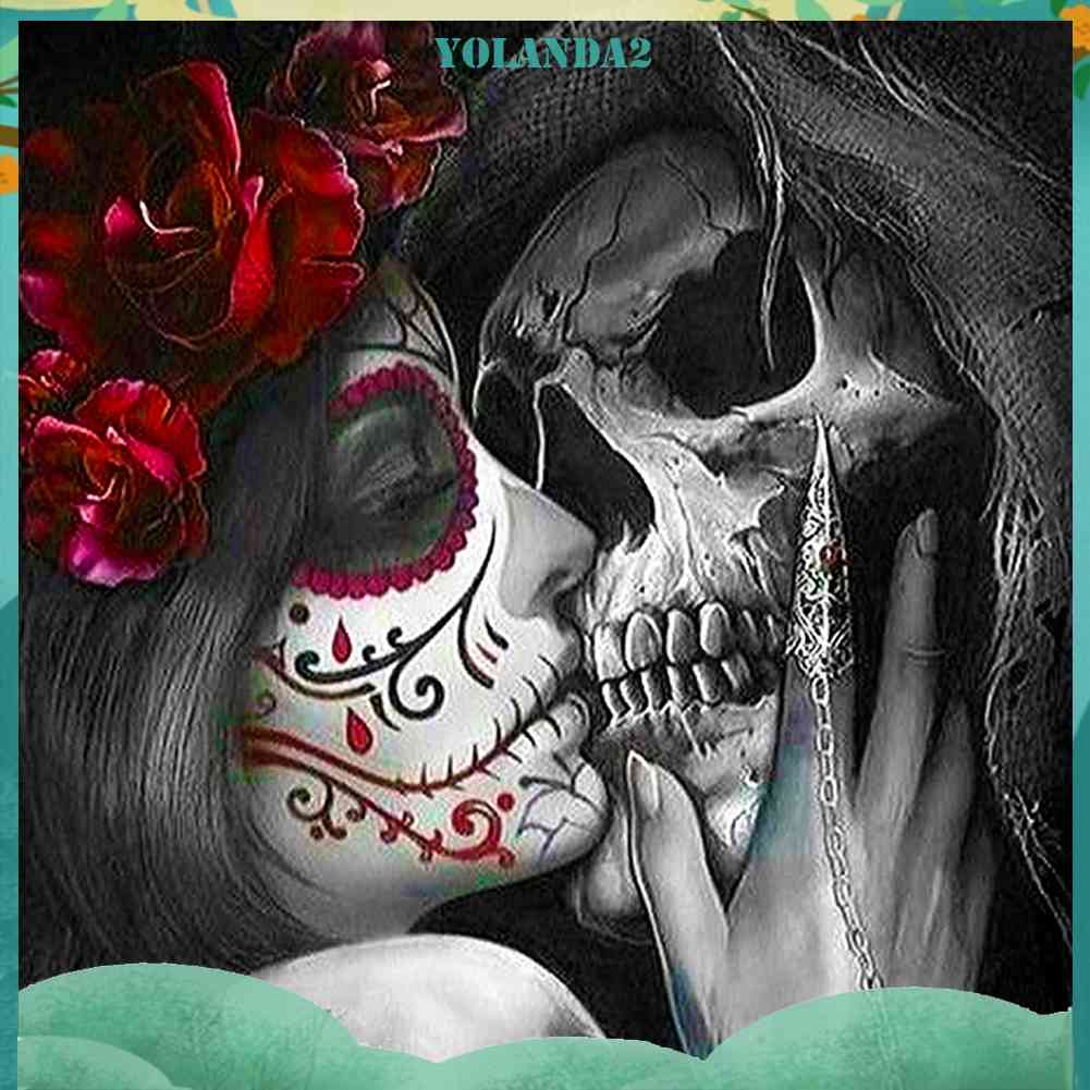 Tranh Đính Đá Kim Cương Toàn Bộ 5D DIY Hình Vẽ Đầu Lâu