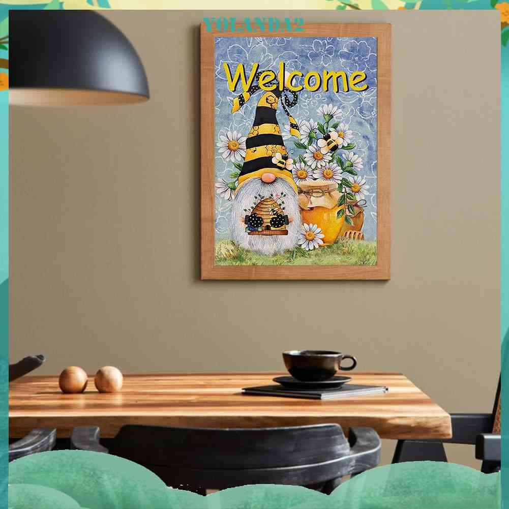 Bộ Tranh Đính Đá 5D Tự Làm Toàn Diện Hình Hoa Cúc Goblin Trang Trí Tường