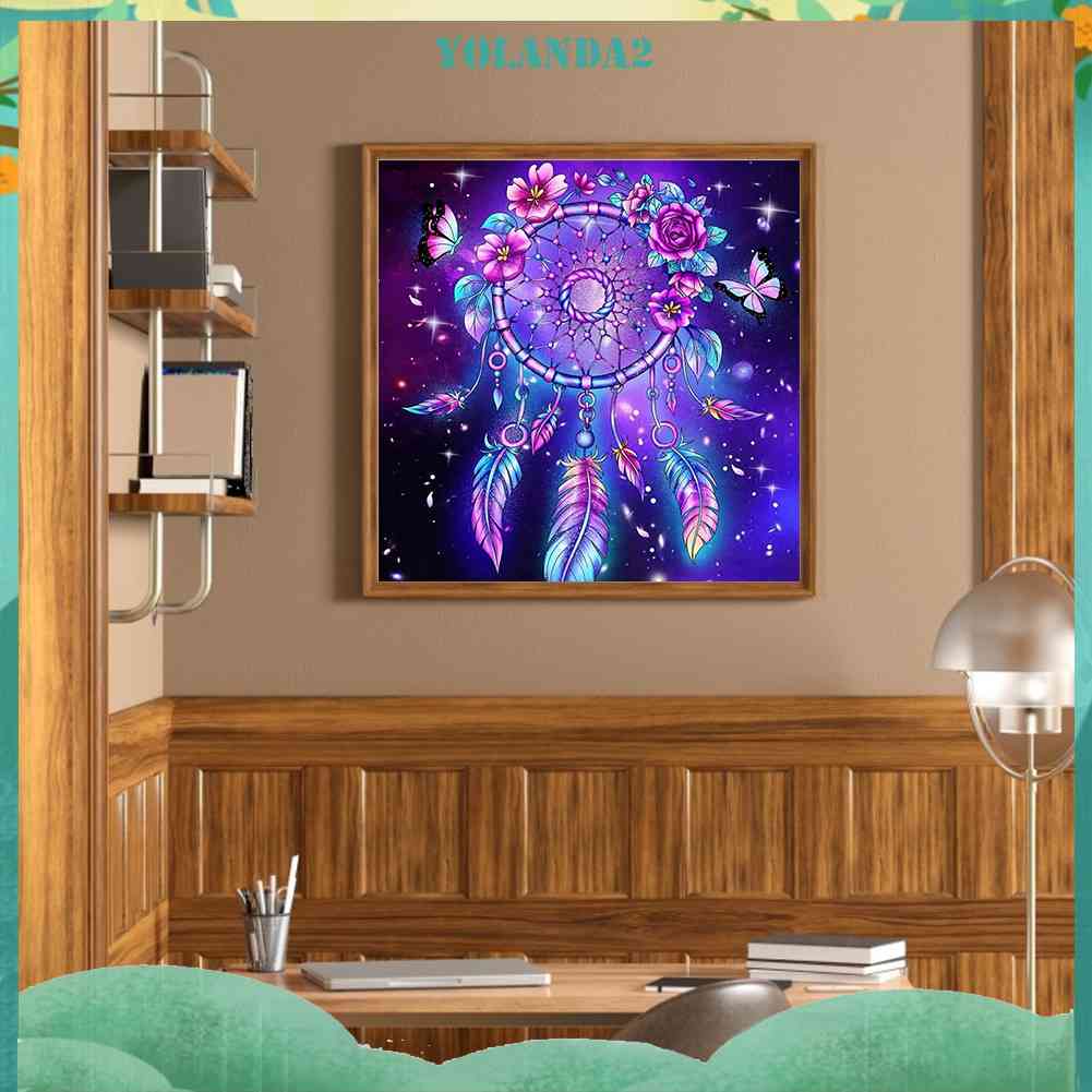 Bộ Tranh Đính Đá 5D Họa Tiết Hoa Hồng / Dream Catcher Độc Đáo DIY Dùng Trang Trí Nhà Cửa