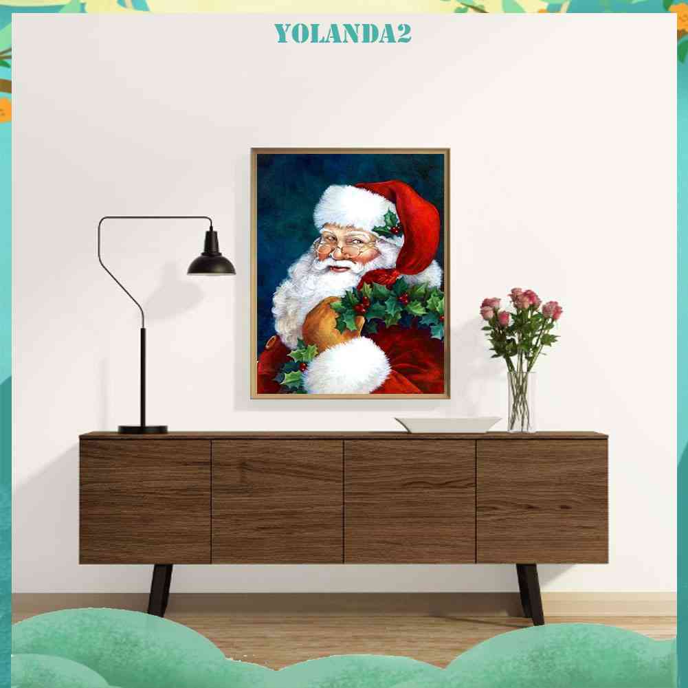 Tranh Đính Đá 5D Tự Làm Hình Ông Già Noel Trang Trí Phòng B4643