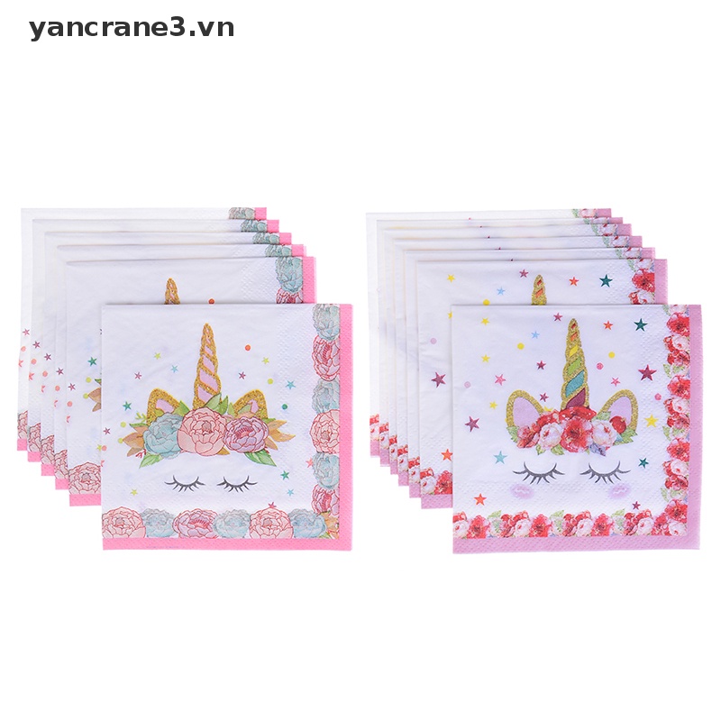 Bộ 6 Khăn Ăn Giấy 3.vn In Hình Kỳ Lân Trang Trí Tiệc Sinh Nhật / Đám Cưới Cho Bé