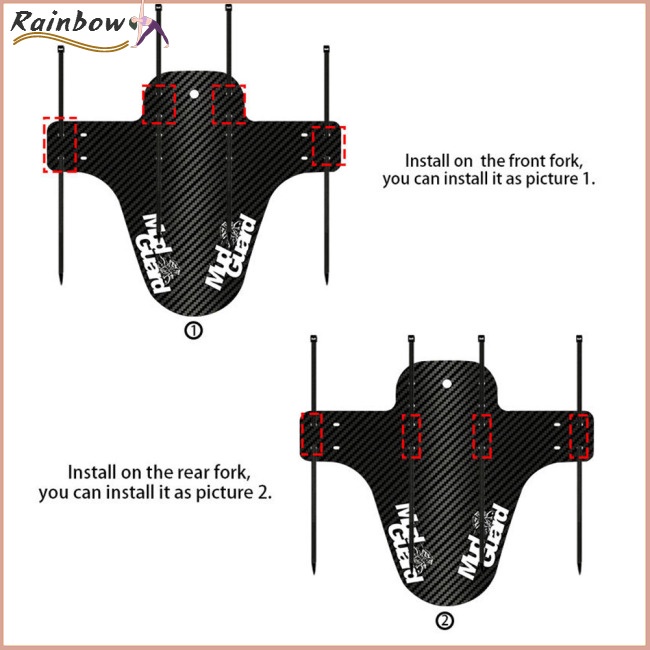 Tấm Chắn Bùn Trước / Sau Bằng Sợi Carbon Chống Mòn Cho Xe Đạp Leo Núi