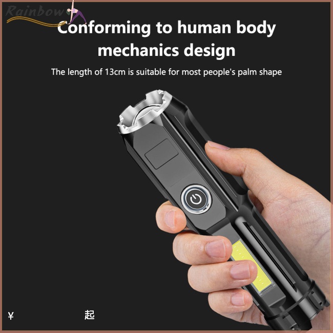 Bộ 2 Đèn Pin Led Mini Sạc Usb Có Thể Thu Gọn Tiện Dụng