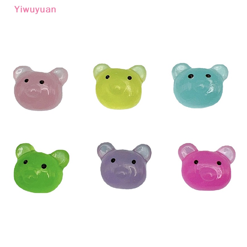 Bộ 5 Mô Hình Gấu Hoạt Hình Phát Sáng Bằng Nhựa Resin Dễ Thương Trang Trí Tiểu Cảnh