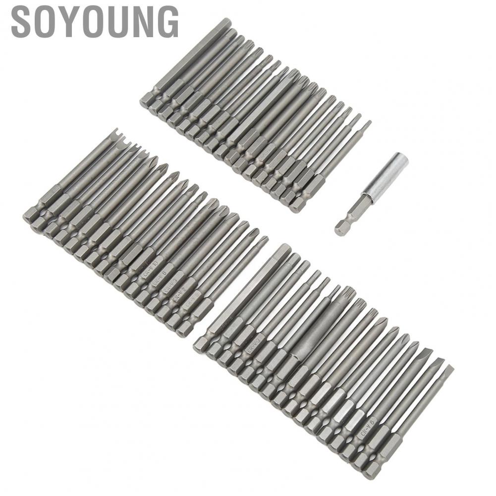 Soyoung Screwdriver Bit  Chromium Vanadium Steel Multi Sizes Extra Long Security Bit Set Portable  for Maintenance