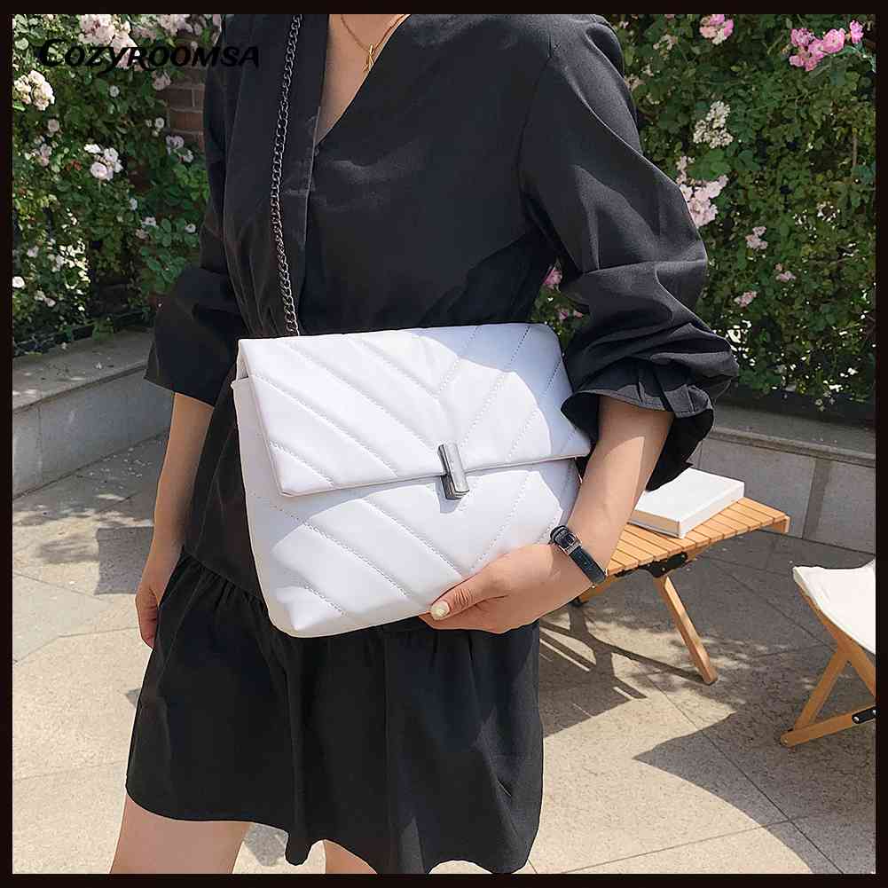 Túi Xách Da PU Màu Trơn Thời Trang Cho Nữ