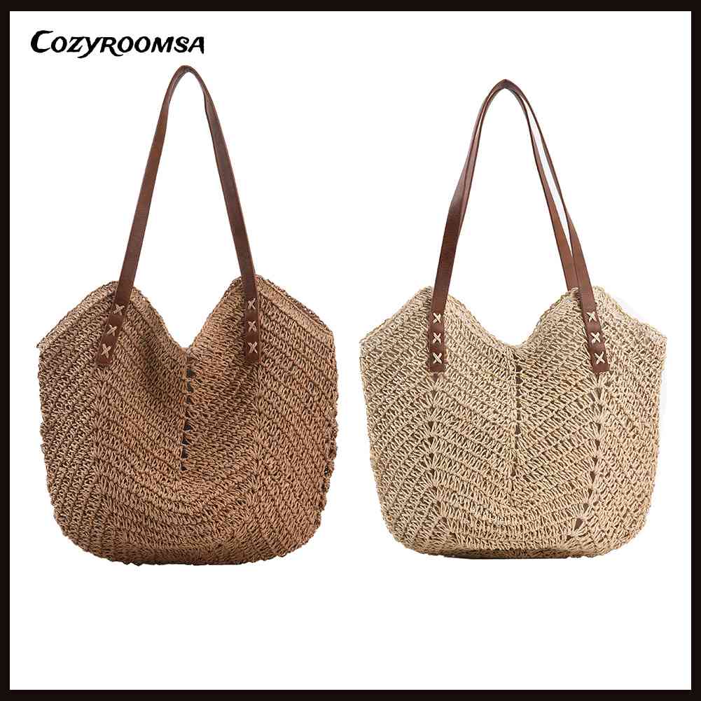 Túi Xách Đan Lát Phong Cách Bohemian Cổ Điển Thanh Lịch Dành Cho Nữ