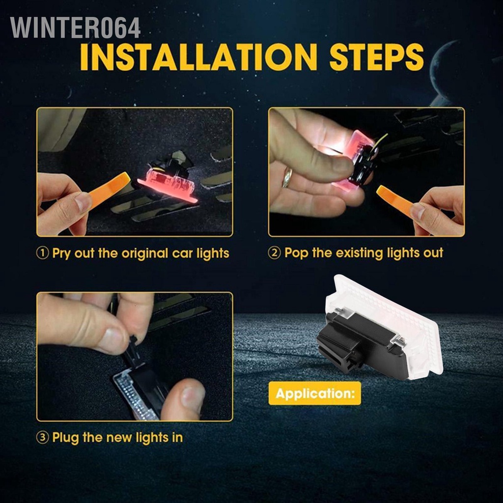 Winter064 4 Nội Thất Đèn LED Bóng Thân Cây Cửa Vũng Nước Chân Cũng Sáng Bộ Thay Thế Cho Mẫu Tesla Model 3 Y S X