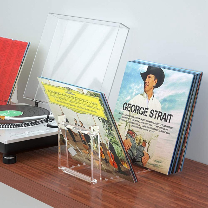 Giá Đỡ Đĩa Than vinyl Trong Suốt Trưng Bày 50 lps Để Bàn