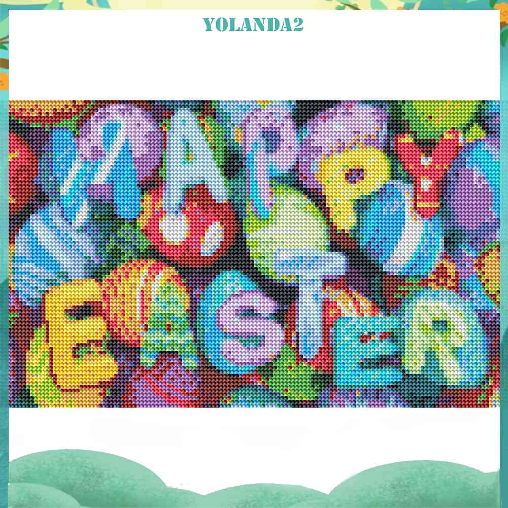 Tranh Đính Đá Kim Cương Toàn Bộ 5D DIY Hình Trứng Phục Sinh