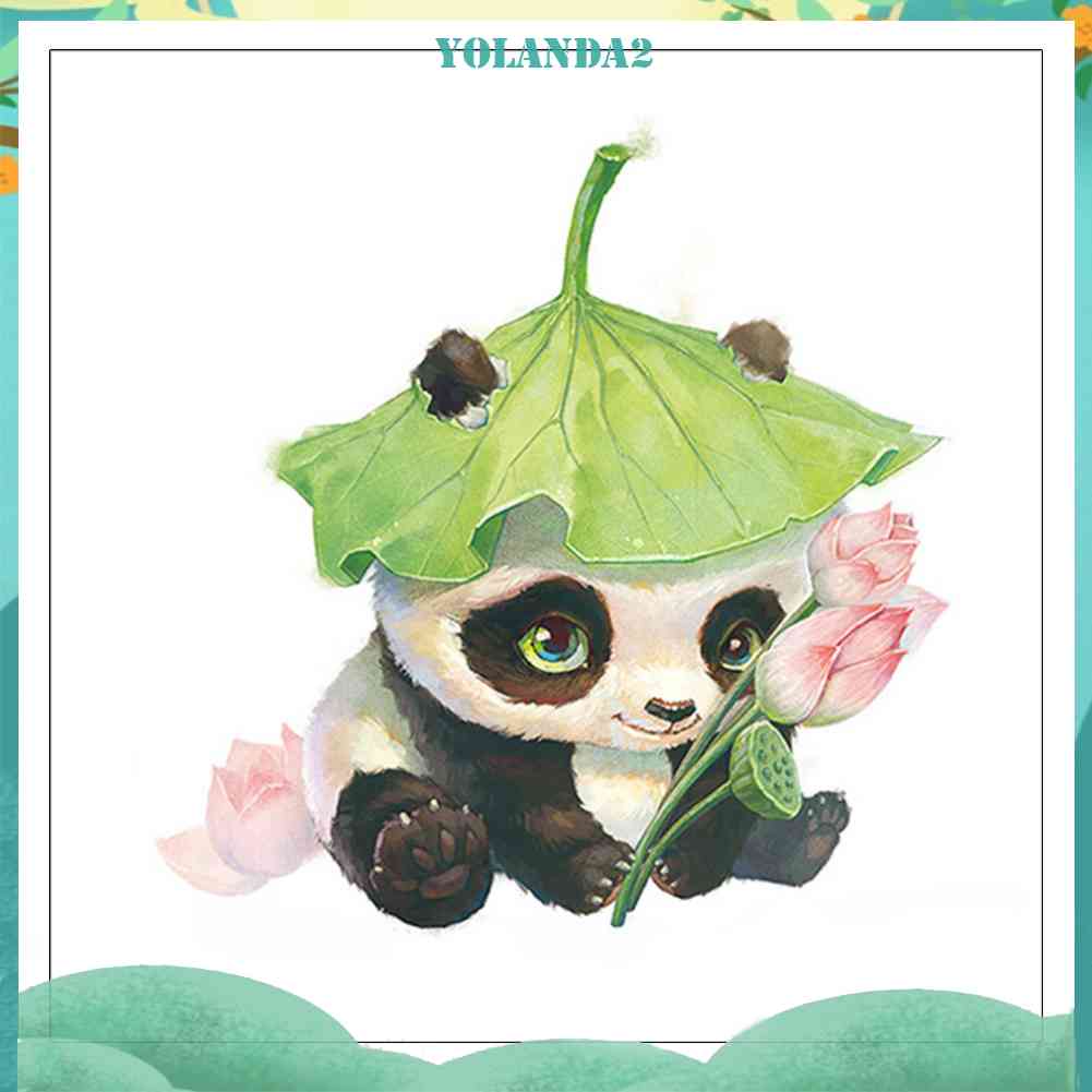 Tranh Thêu Trang Trí Thủ Công 5D Hình Gấu Trúc Đáng Yêu (Mũi Thêu Hình X