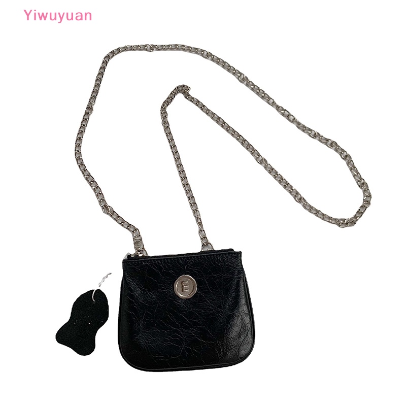 Túi Đeo Chéo Mini Bằng Da PU Có Khóa Kéo Màu Đen / Bạc Thời Trang Mới Cho Nữ