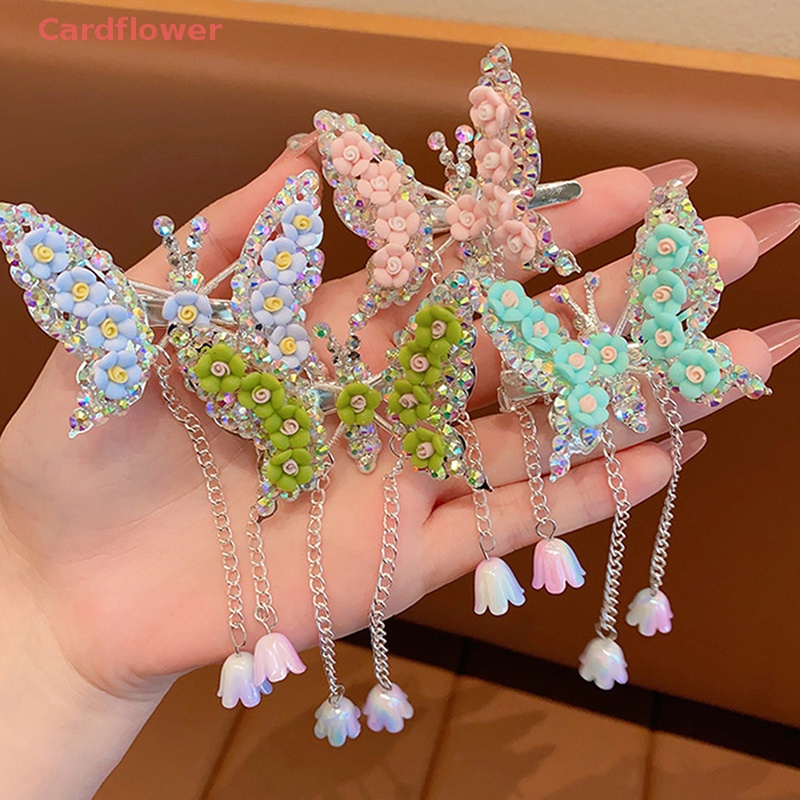 Kẹp Tóc Hình Cánh Bướm Phối Tua Rua Dễ Thương Cho Bé Gái