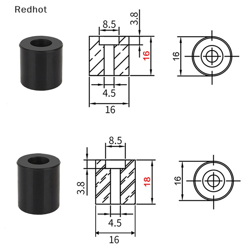 Bộ 4 Thanh Silicone Nâng Cao Giường 18mm 16mm Cho Ender 3 CR10 CR10S