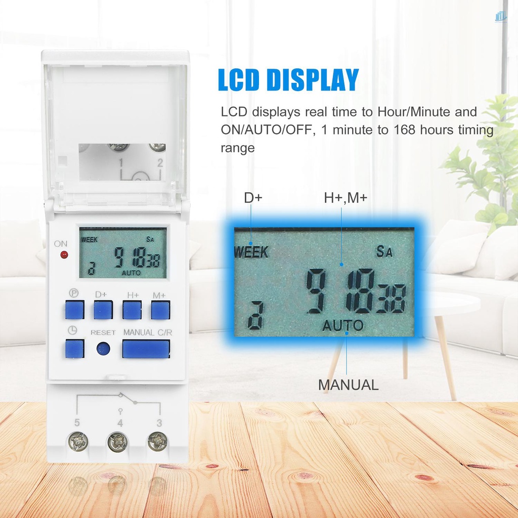 Rơ Le Công Tắc Hẹn Giờ Kỹ Thuật Số s2mwvn THC15A 16A 7 Ngày 16 On &amp; Off AC / DC 24V Din