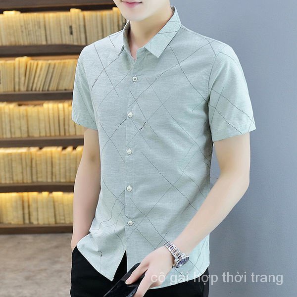 X Áo Sơ Mi Tay Lửng Dáng Ôm Thời Trang Mùa Hè Giản Dị Dành Cho Nam