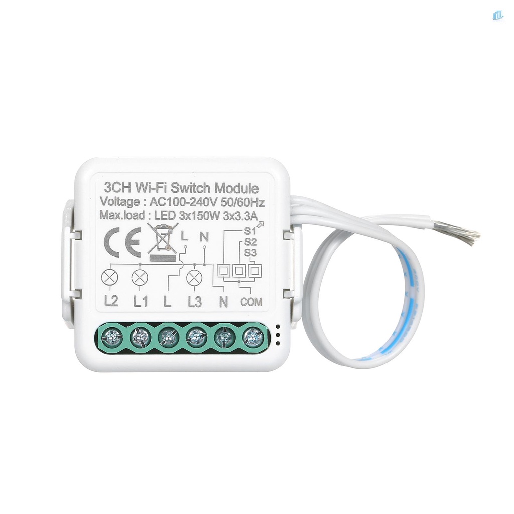 Mô Đun Công Tắc Đèn Thông Minh WiFi Điều Khiển Bằng Giọng Nói s2mwvn Tương Thích Với Alexa Echo Google Home (3 Kênh)