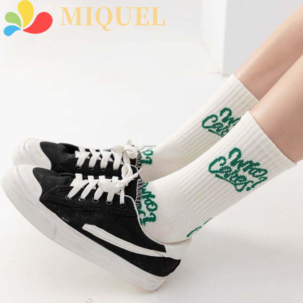 Vớ Thể Thao Họa Tiết Kẻ Sọc In Chữ Đơn Giản Cho Cặp Đôi