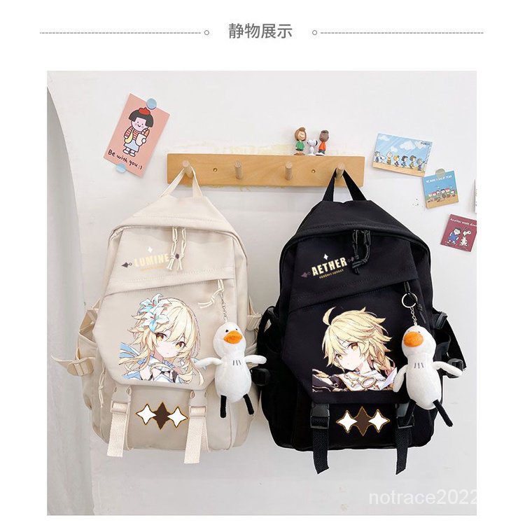 ★Genshin Impact★Raiden & Shenhe Ba Lô Đi Học Trọng Lượng Nhẹ Họa Tiết Anime Cho Nam Nữ Sinh Trung Học