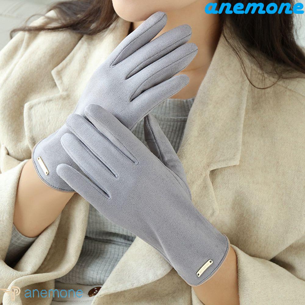 Găng Tay Da Lộn Co Giãn Thoáng Khí Có Thể Chạm Màn Hình Cảm Ứng Dành Cho Nam Nữ