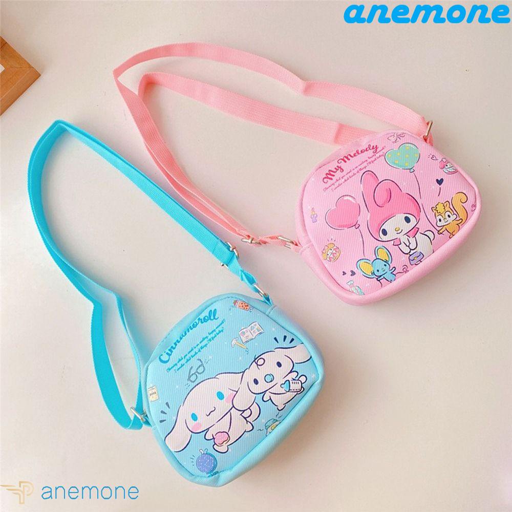 Túi Đeo Vai Bằng Da PU In Hoạt Hình Melody / Mèo Kitty / Cún Cưng Dễ Thương