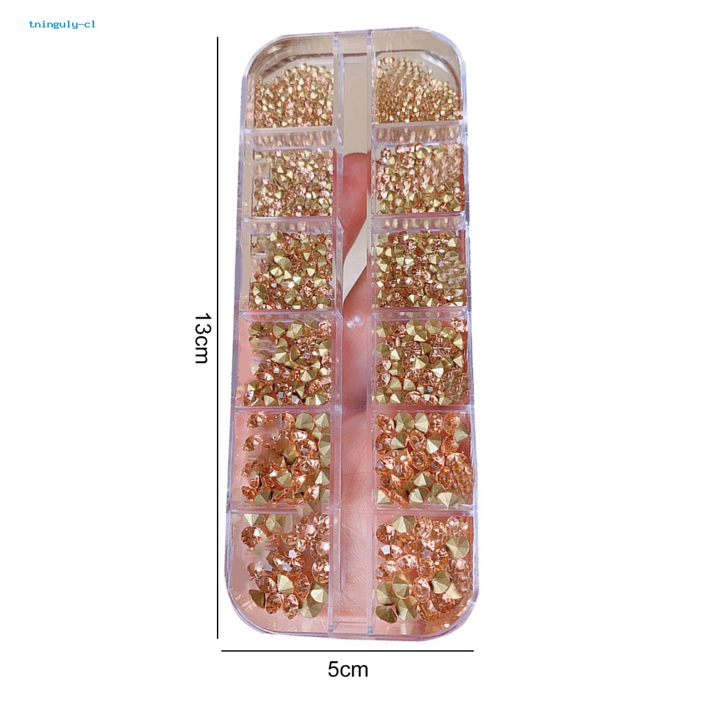1 Hộp Phụ Kiện Đính Trang Trí Móng Tay Nghệ Thuật Nhiều Hình Dạng