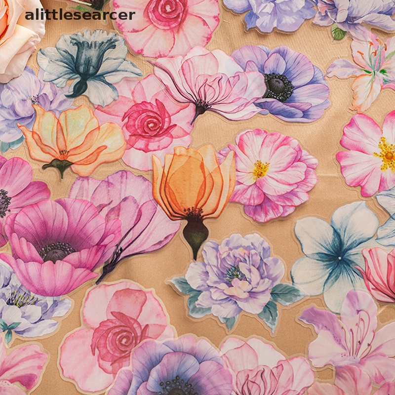 1 Bộ Nhãn Dán Hình Hoa Lá Vintage PET Dùng Trang Trí Sổ Tay DIY