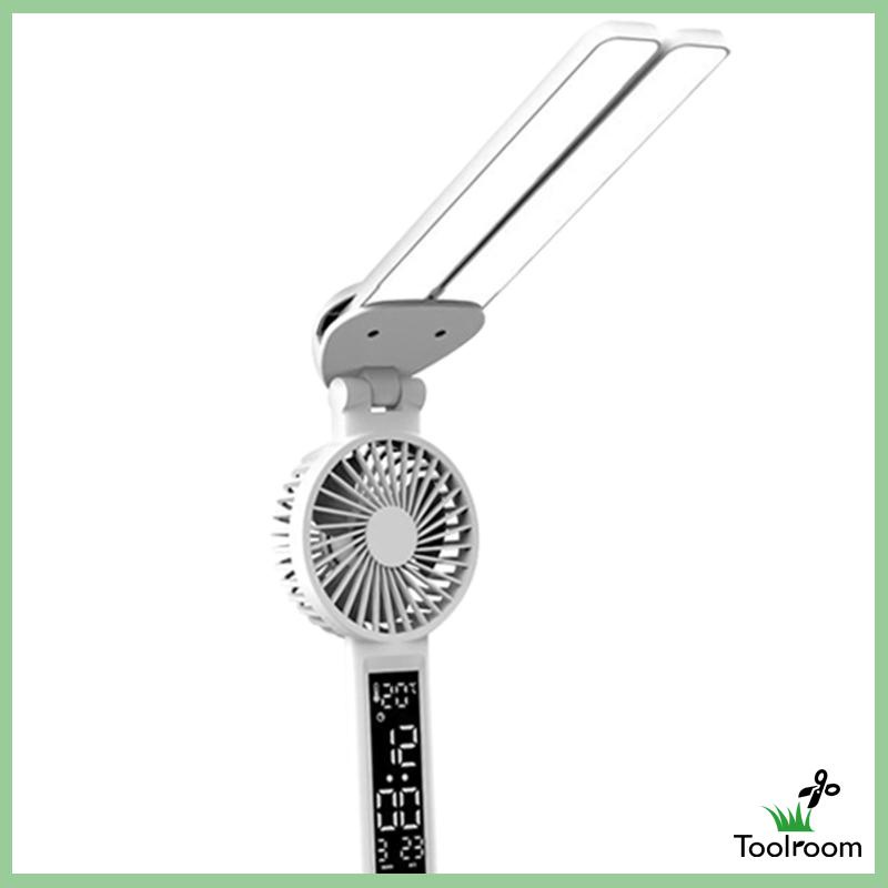 Đèn LED Hai Đầu Kèm Giá Đỡ Bút Chì + Quạt USB Tiện Dụng Cho Văn Phòng