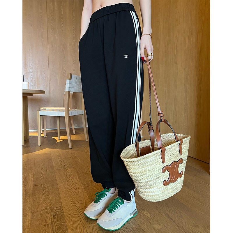 C * E Arc de Triomphe logo embroidered sports casual pants women's beam foot design sense niche pants