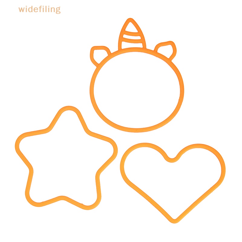 Bộ 3 Vòng Tay Silicone Màu Kẹo Họa Tiết Trái Tim / Ngôi Sao Xinh Xắn