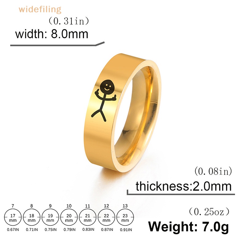 Nhẫn Thép Titan Bản Rộng Phong Cách Hip Hop Đơn Giản Vui Nhộn Cho Cặp Đôi