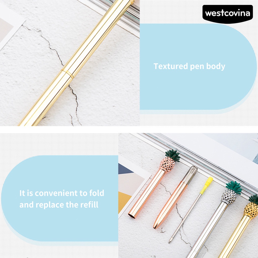 [COD]♪Bút Bi Vỏ Kim Loại Chống Trượt Dễ Thương
