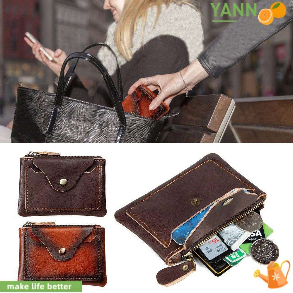 Ví Da Nâu Đựng Tiền Xu Có Khóa Kéo 1 # Dùng Làm Quà Tặng Ngày Của Cha Cho Nam Nữ